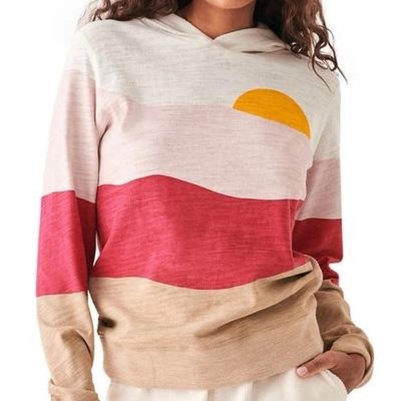 Faherty Tops - Faherty Sunset Stripe Organic Cotton
Hoodie In Azores